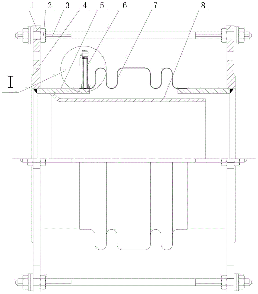 Bellow expansion joint with warning device