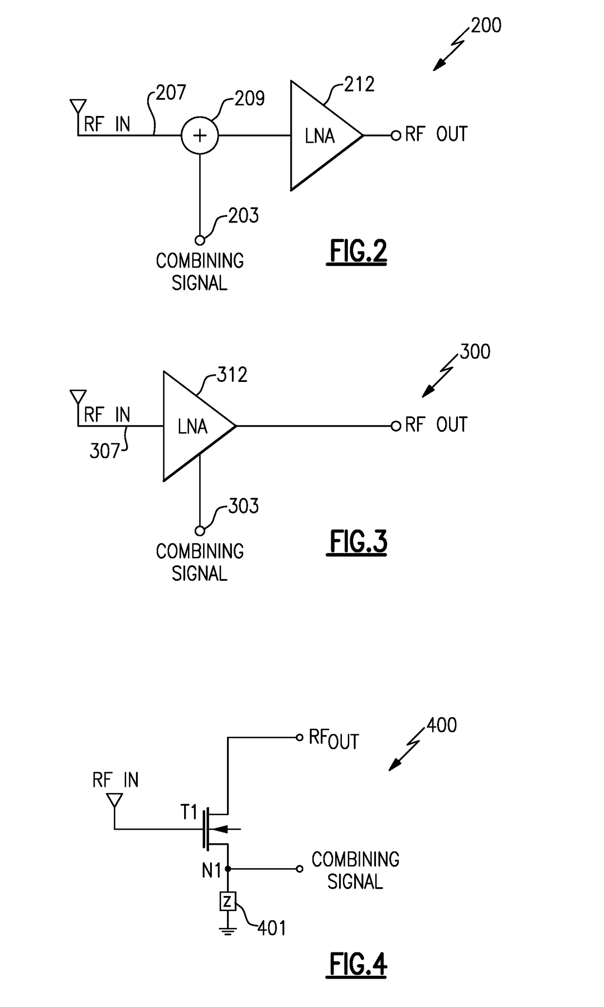 Hybrid amplifier and signal combiner