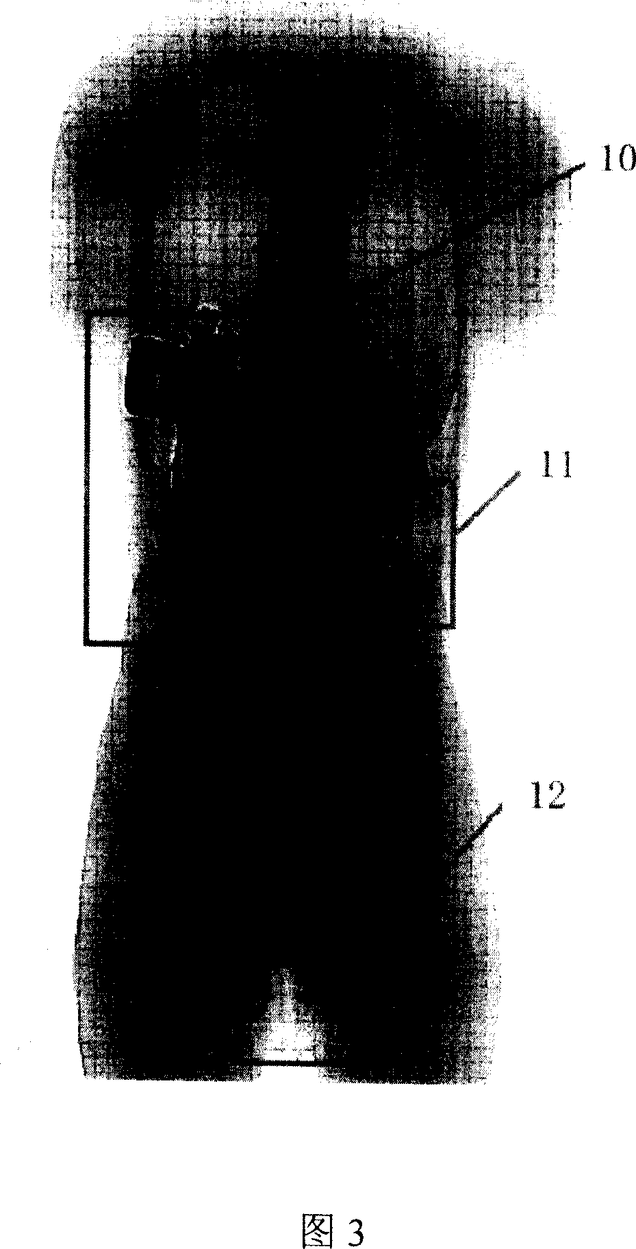 System for inspecting hiding objects inside-outside human body by central radiated dual-energy X-ray