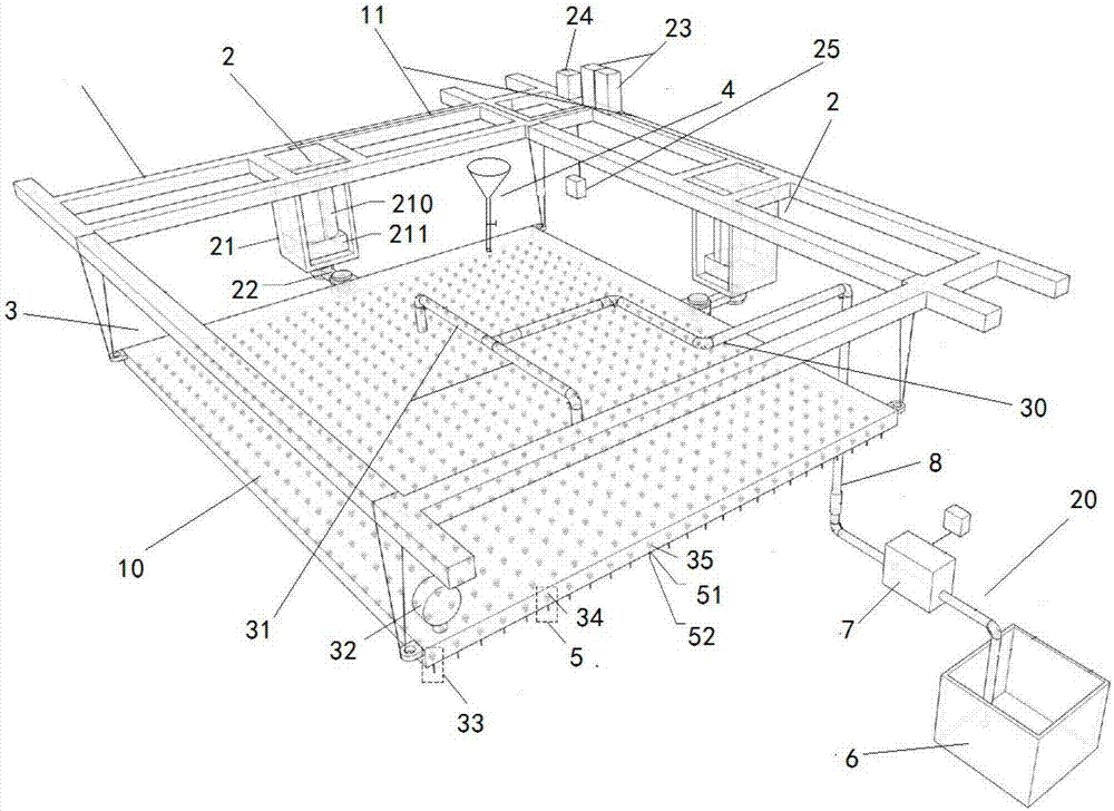 Needle type rainfall simulation device and method