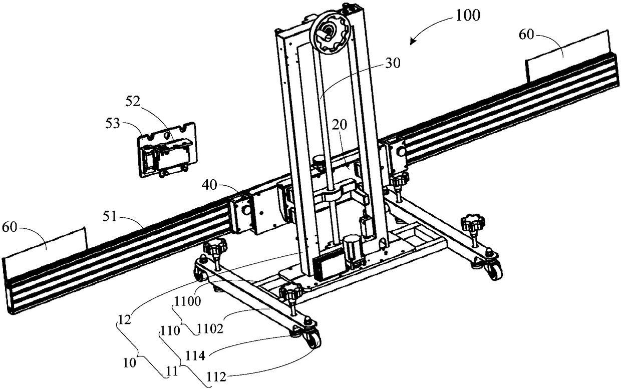 Sliding device and car calibration equipment