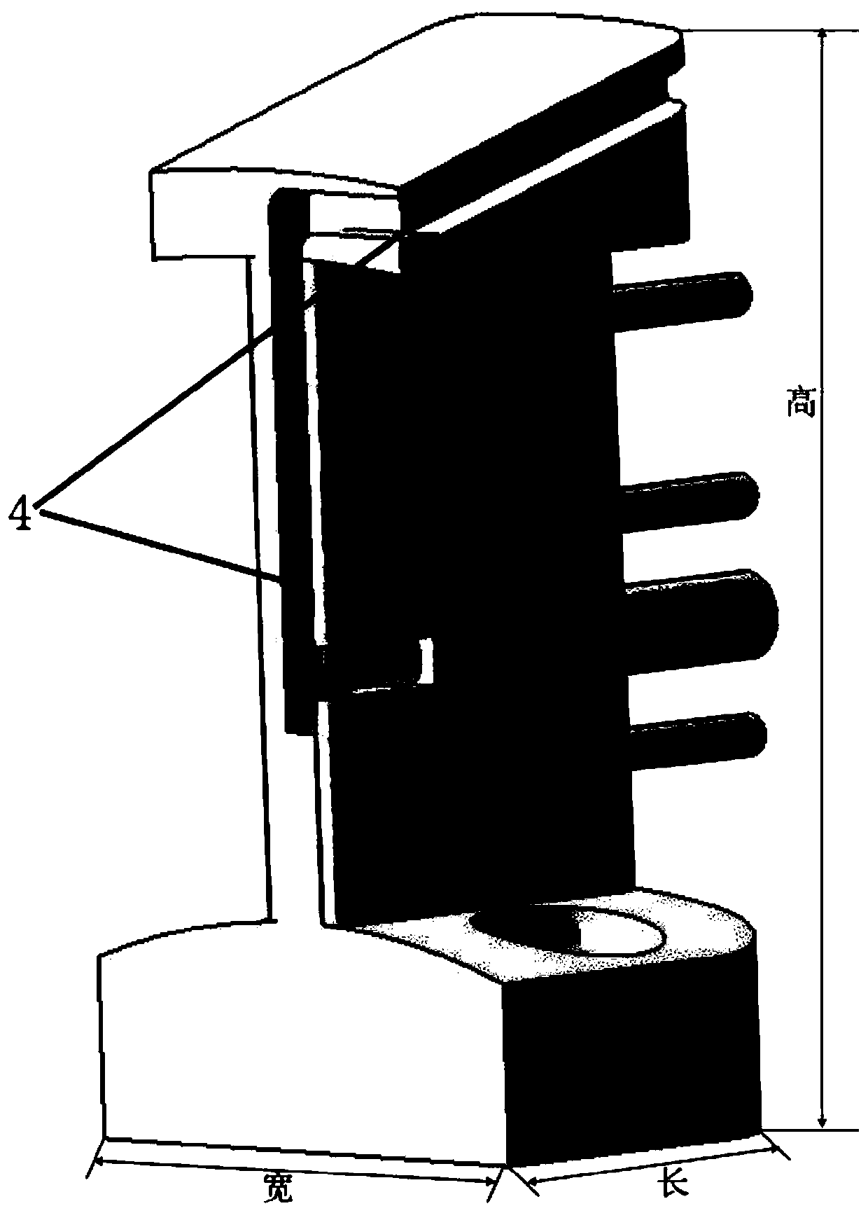 Miniature measurement rake for wind tunnel test, and 3D printing method thereof