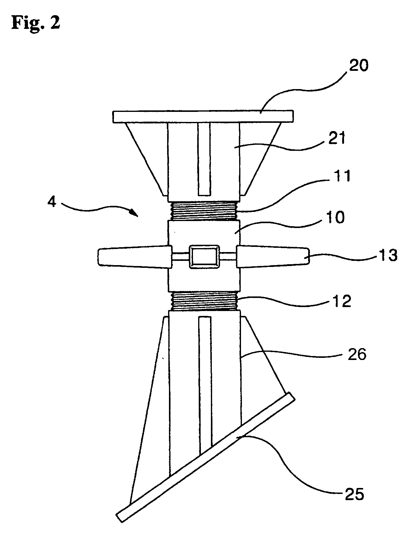 Screw jack for structures for easily adjusting its angle