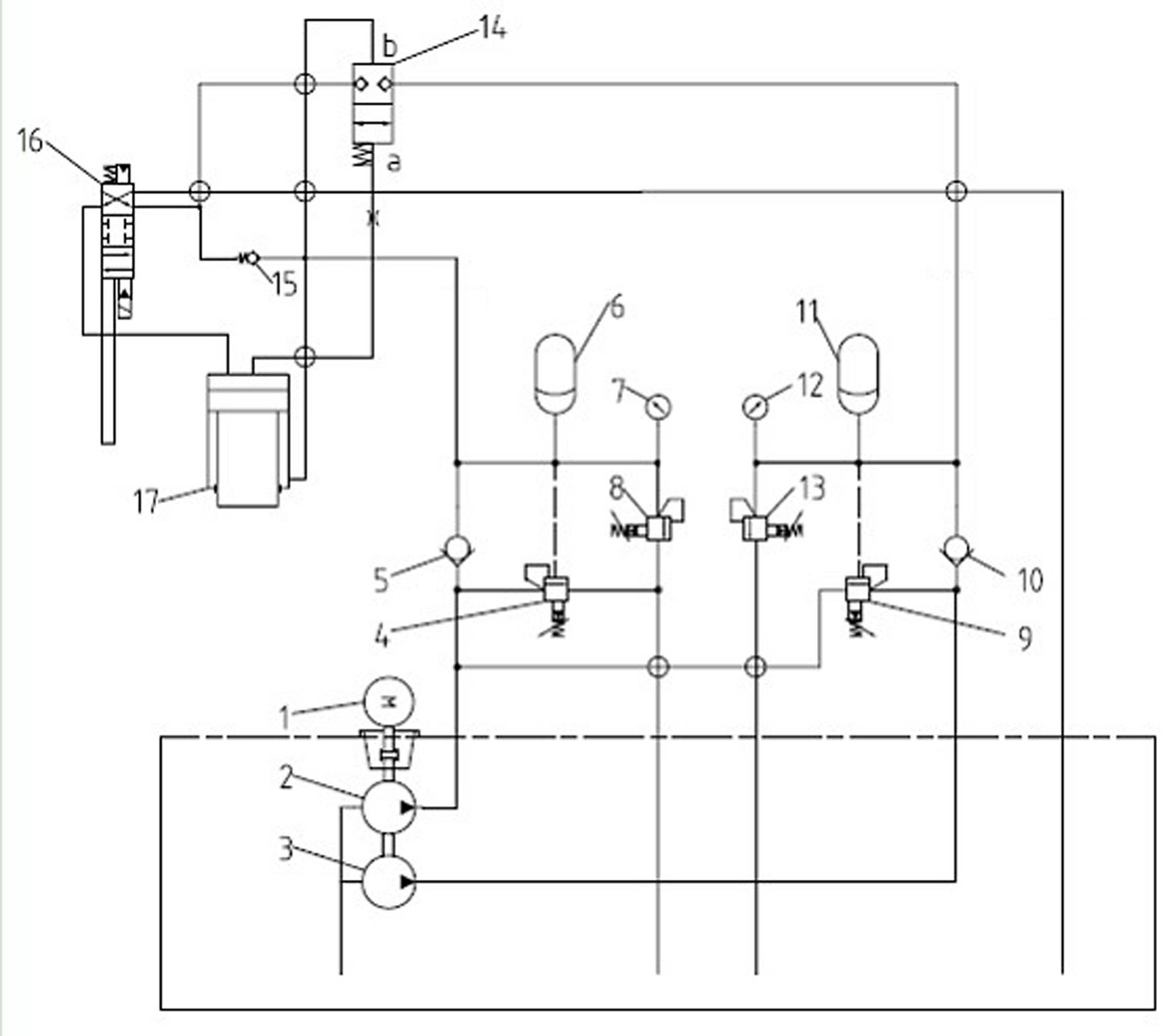 High-speed punching hydraulic circuit of hydraulic punching machine