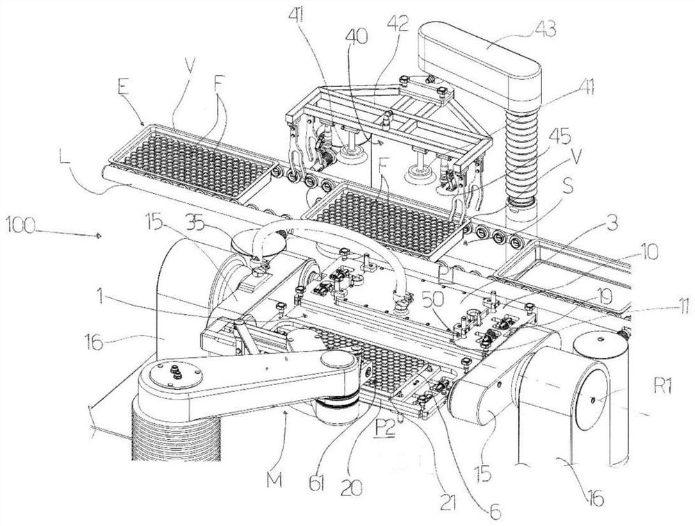 An apparatus for extracting pharmaceutical containers being bottles, from relative support elements constituted by a tray