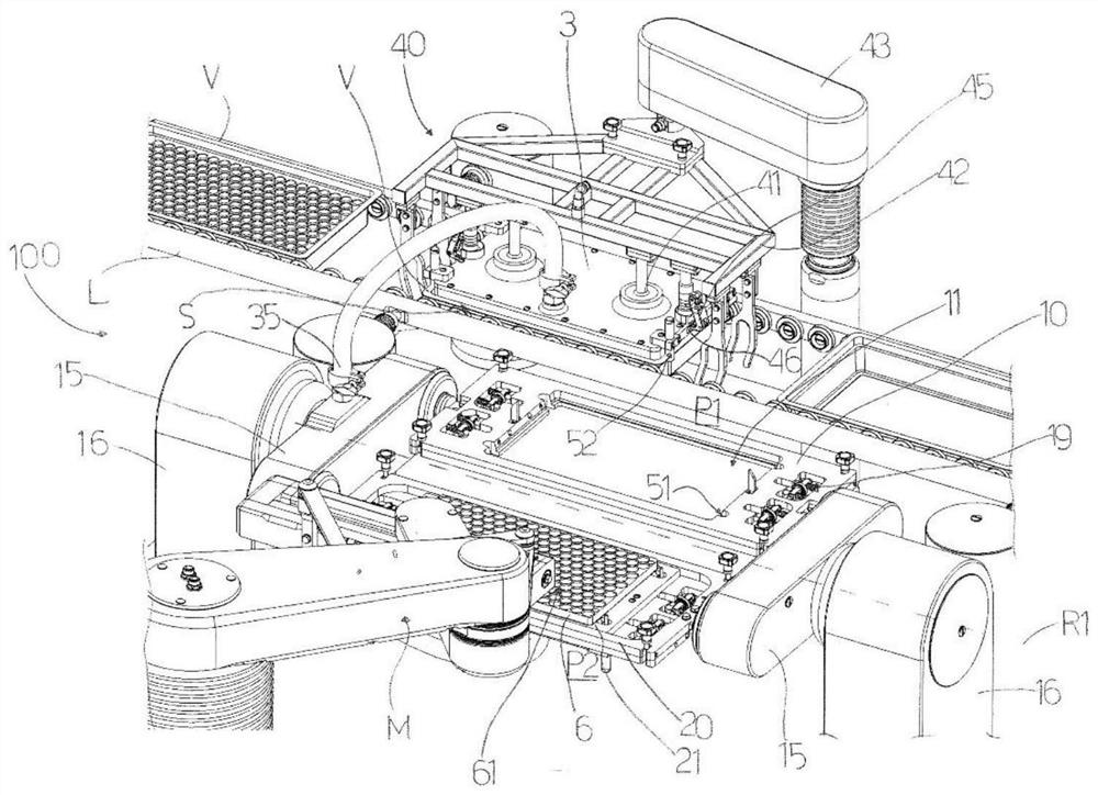 An apparatus for extracting pharmaceutical containers being bottles, from relative support elements constituted by a tray