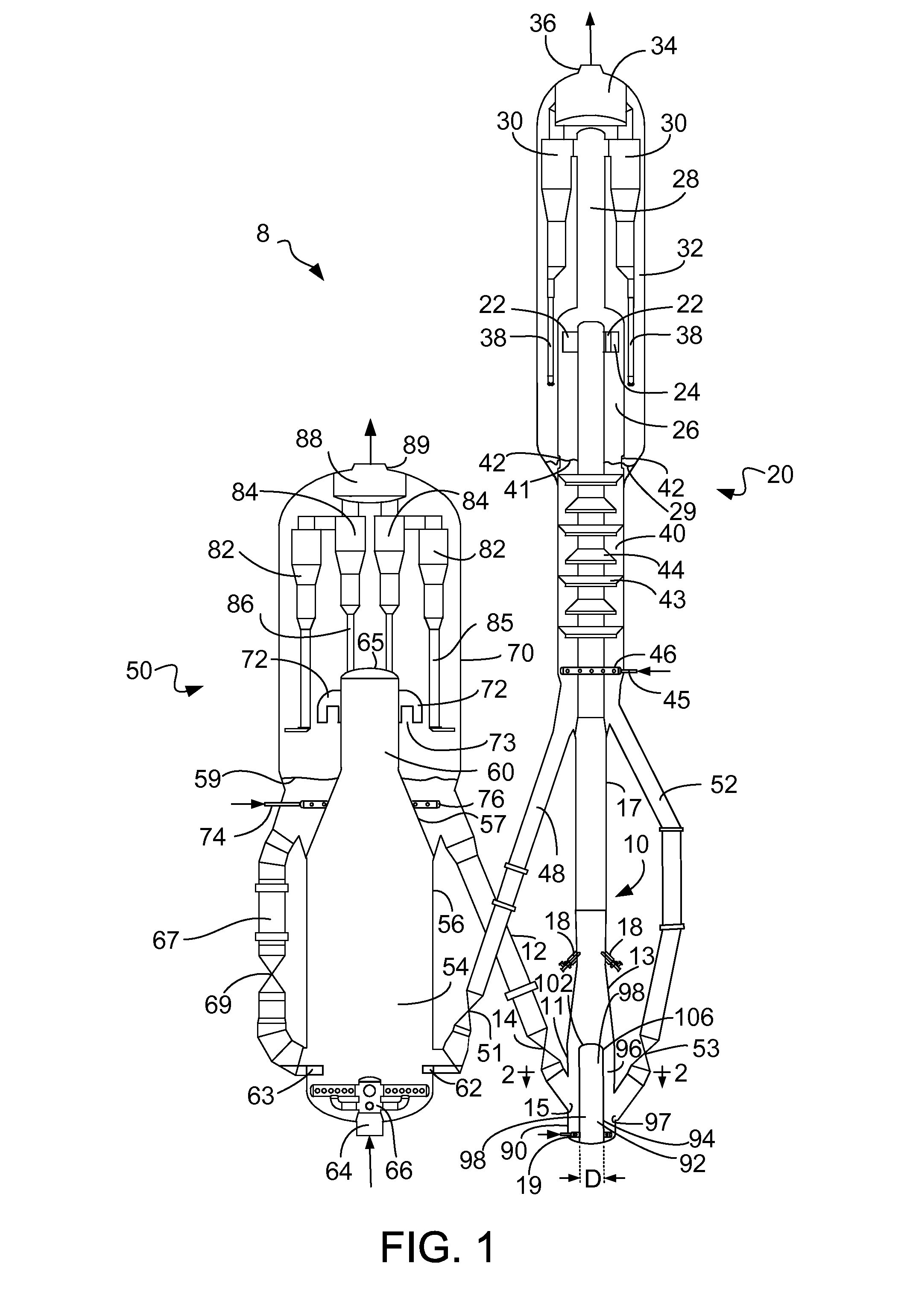 Process and apparatus for mixing two streams of catalyst