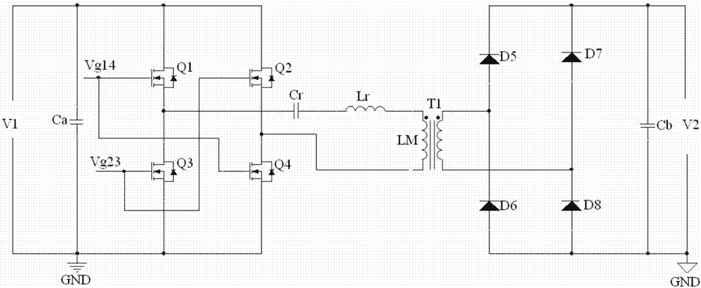 Converter circuit with bidirectional synchronization rectification and dead band self regulation