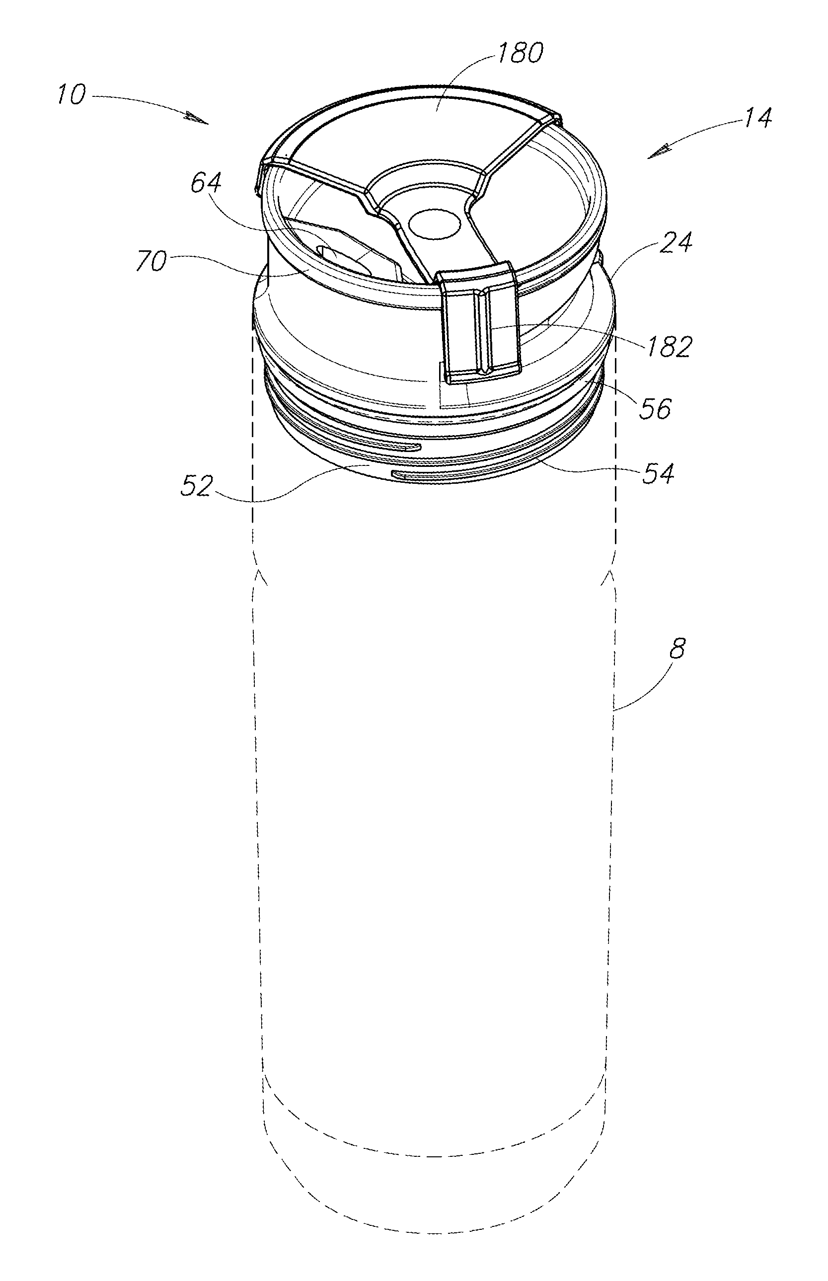 Beverage container closure with venting