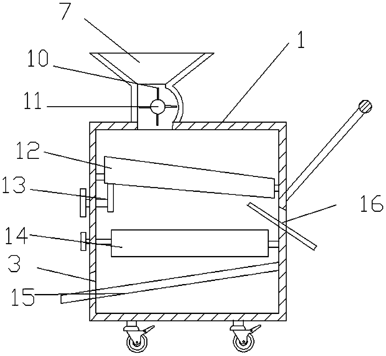 Multi-level screening device for soybean seeds