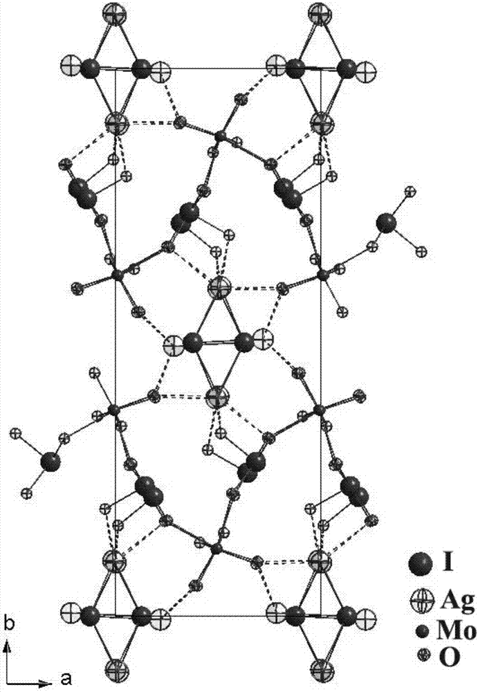 Polar structure crystal material Ag3I[(MoO3)2(IO3)2] and preparing and application thereof