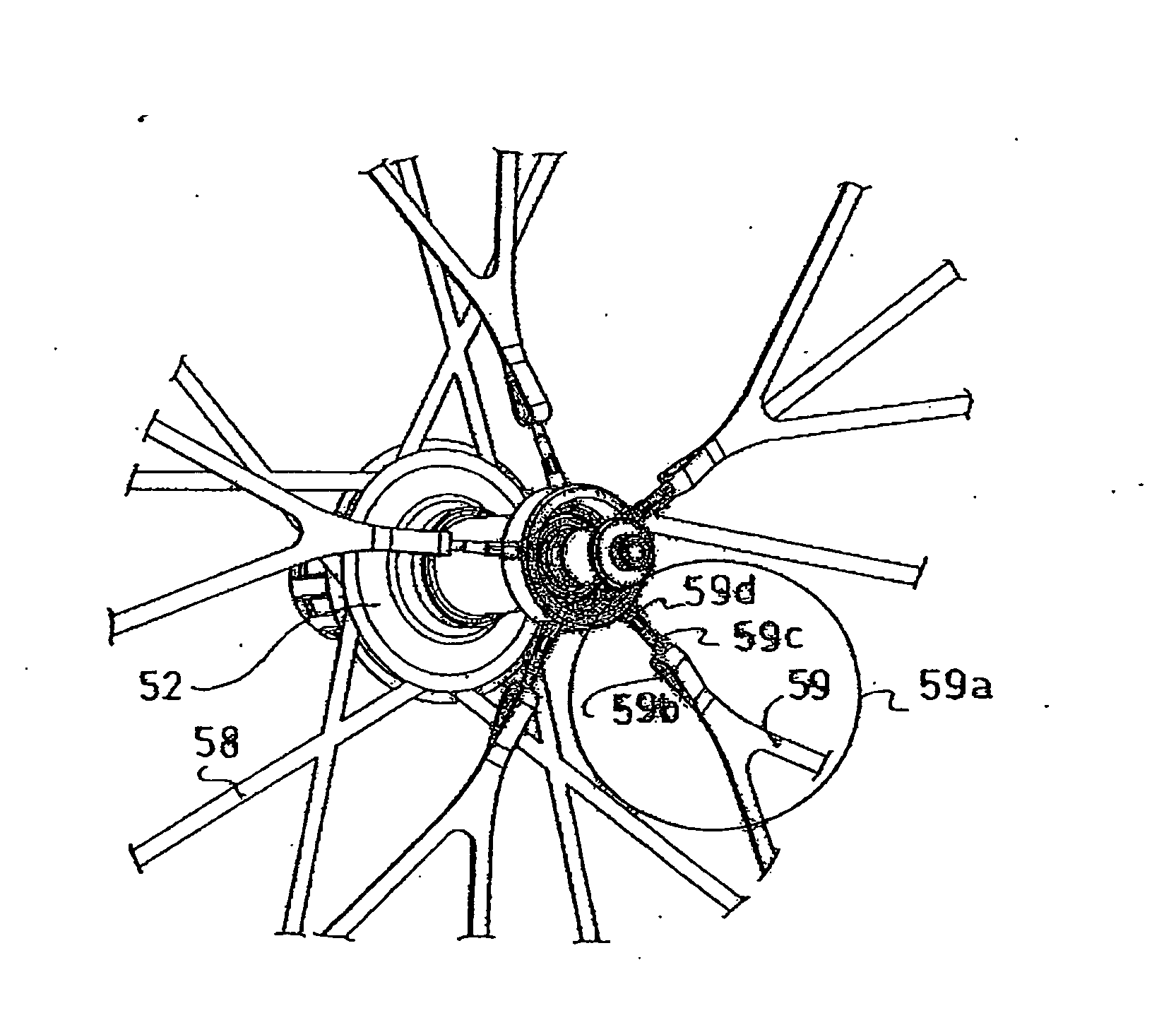 Wheel with tension spokes and a method of manufacturing such wheel