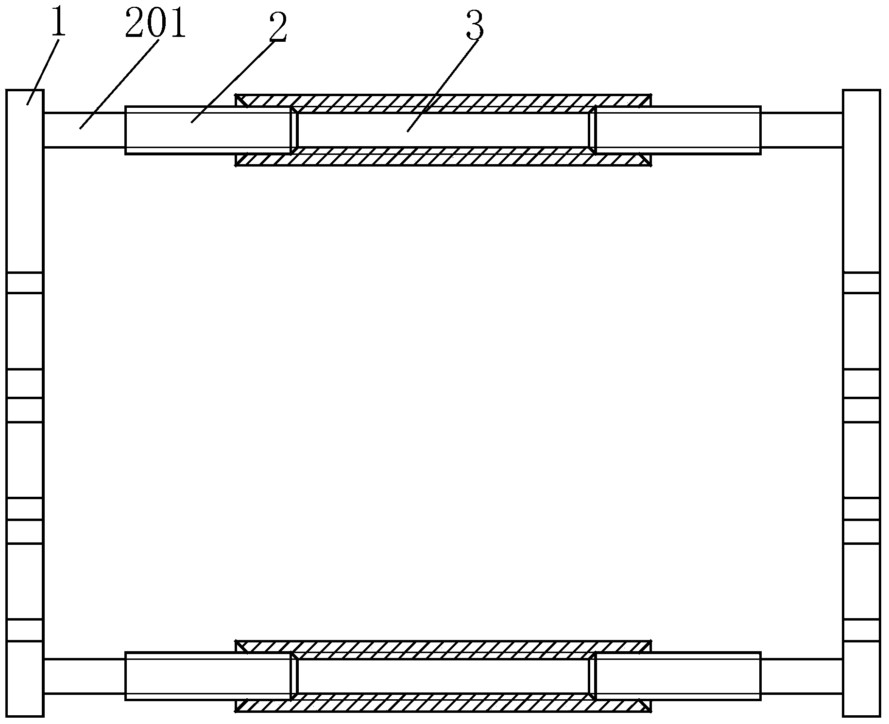 Winding drum support with adjustable width