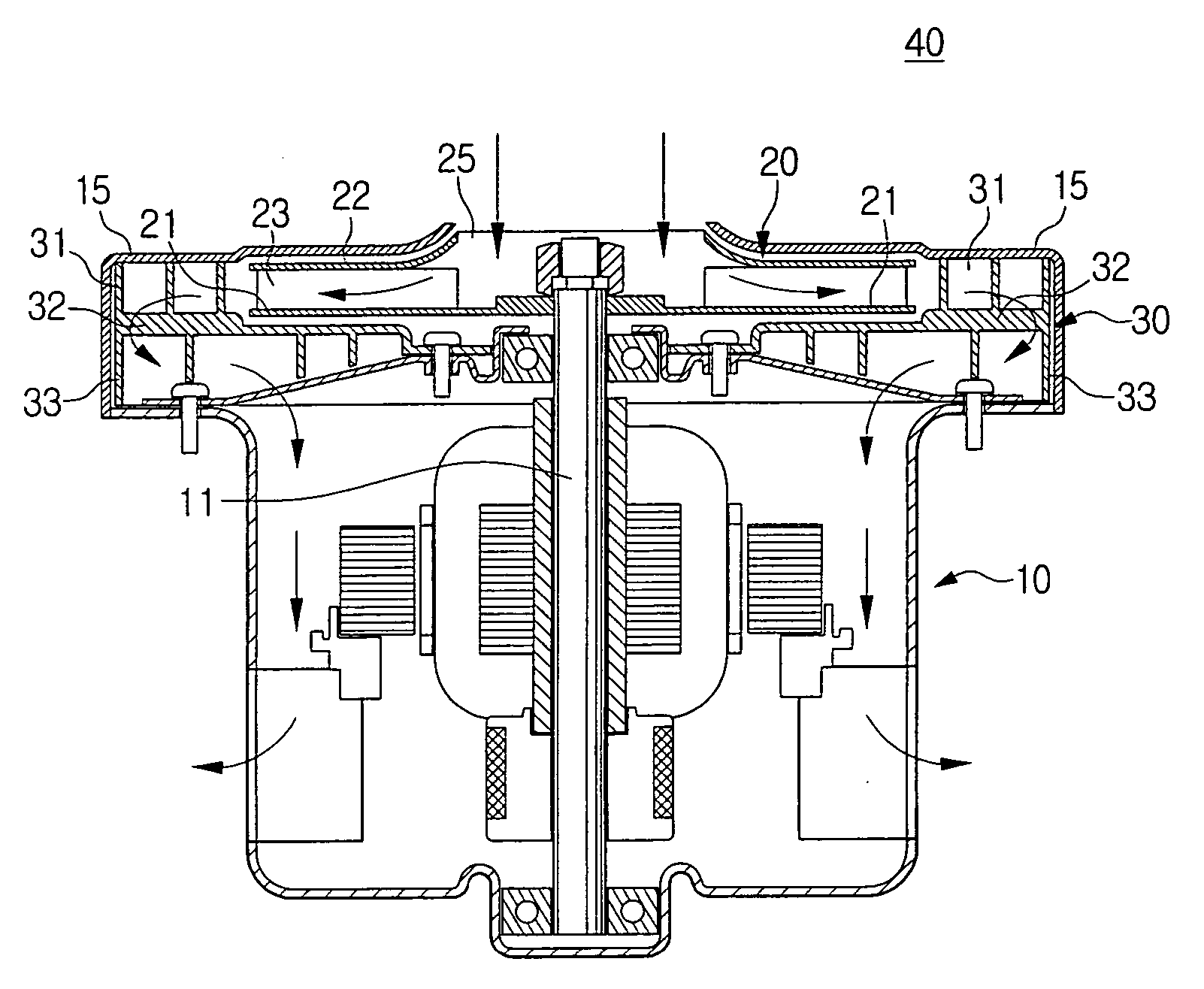 Fan assembly for vacuum cleaner