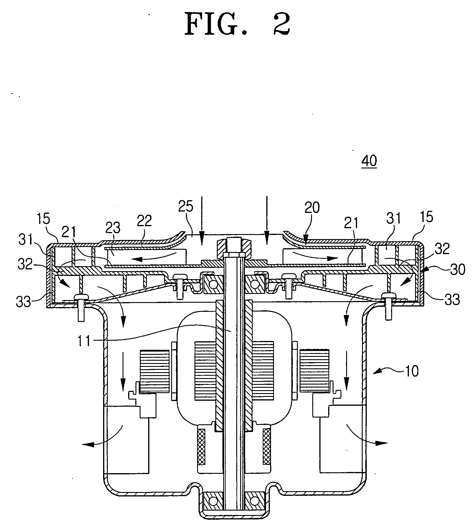 Fan assembly for vacuum cleaner