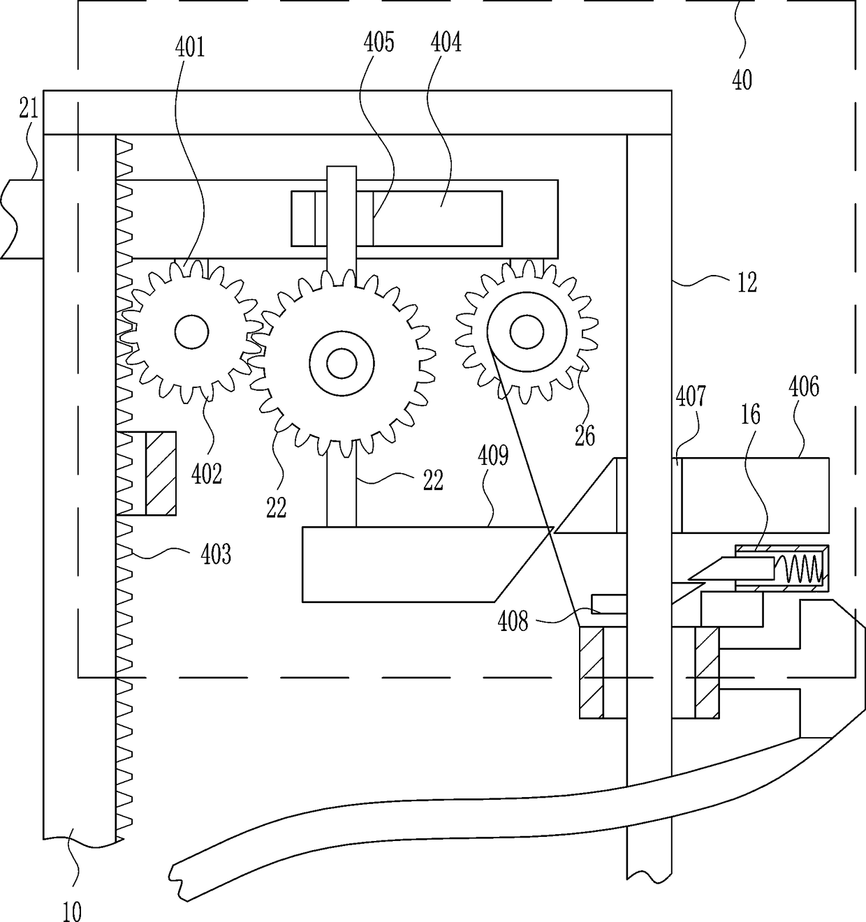 Automatic three-level lifting paint spraying device for gallery bridge