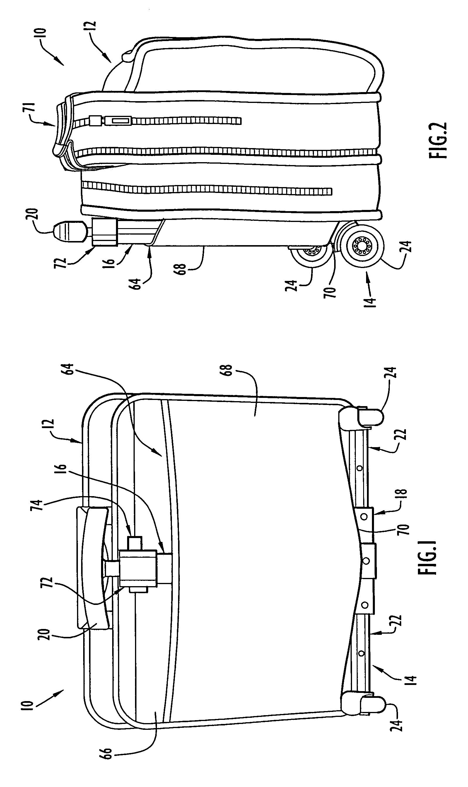 Convertible carrying case systems and collapsible wheeled carts for carrying cases