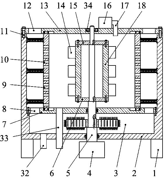 Pulp screening equipment based on airflow guiding and variable-diameter pressurizing rotary screen