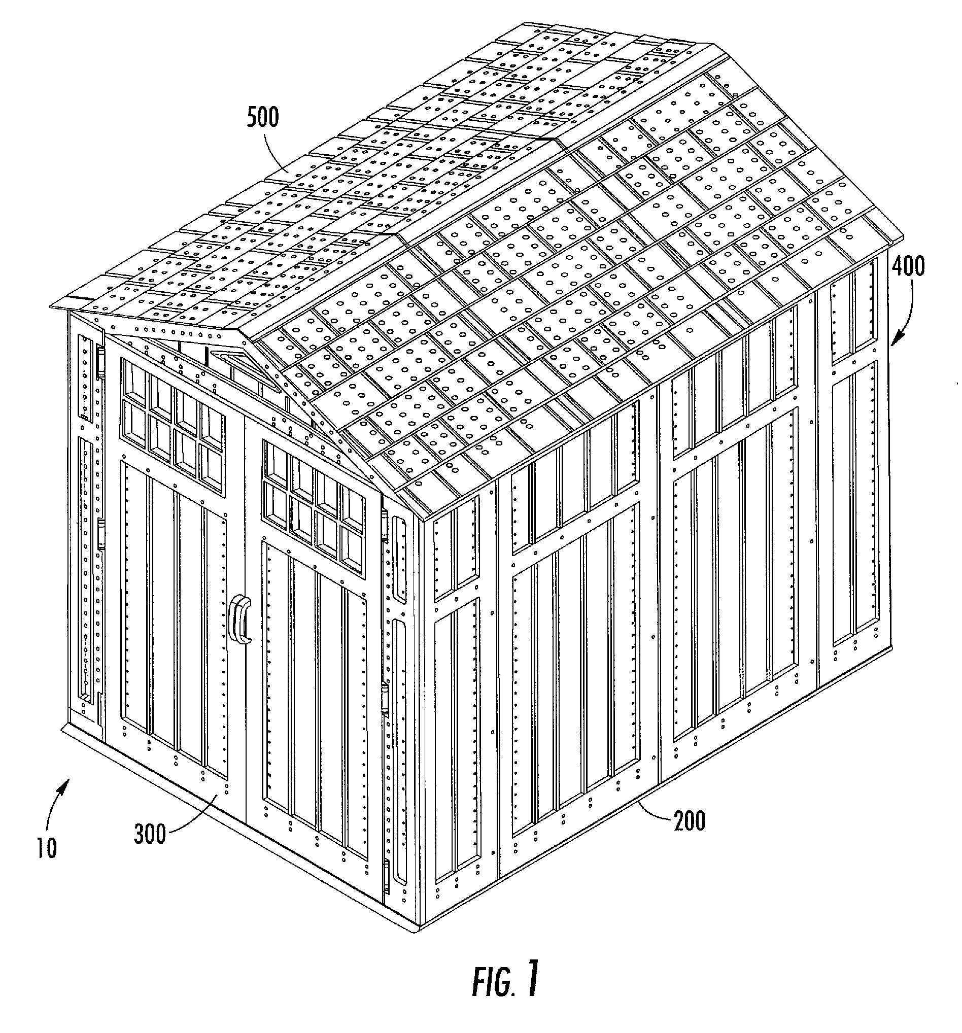 Blow molded modular shed