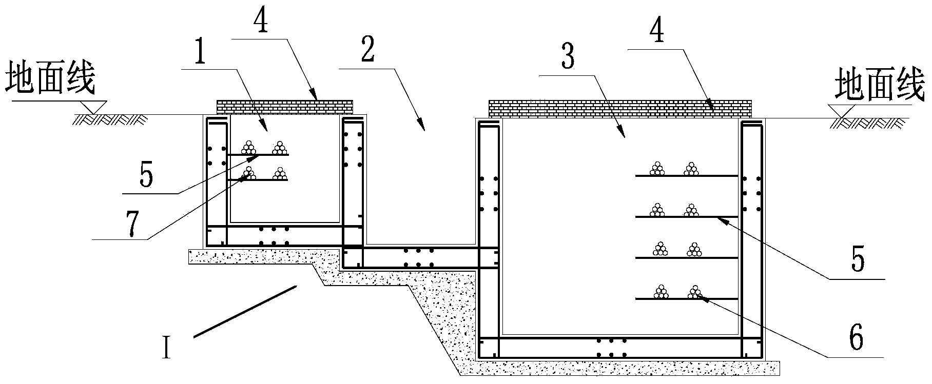 Integrated pipe trench structure applied to interregional ground line roadbed of urban rail transit project