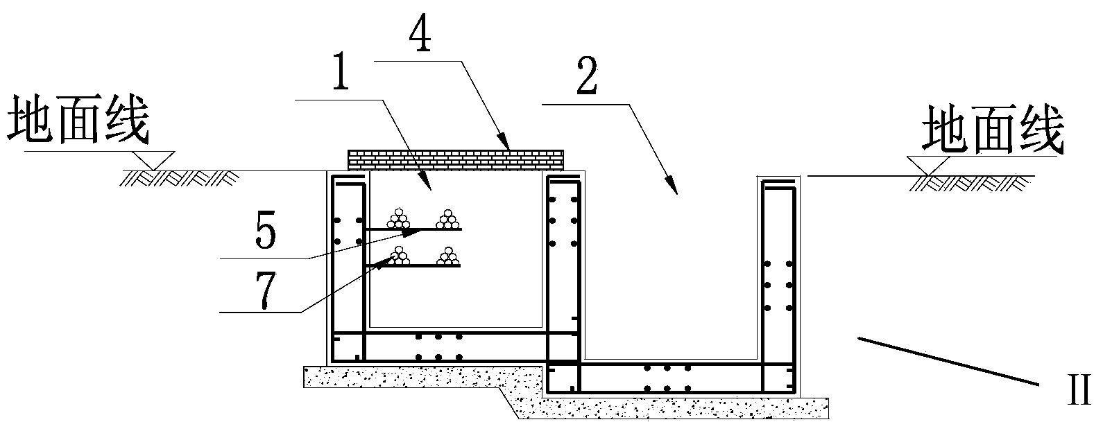 Integrated pipe trench structure applied to interregional ground line roadbed of urban rail transit project