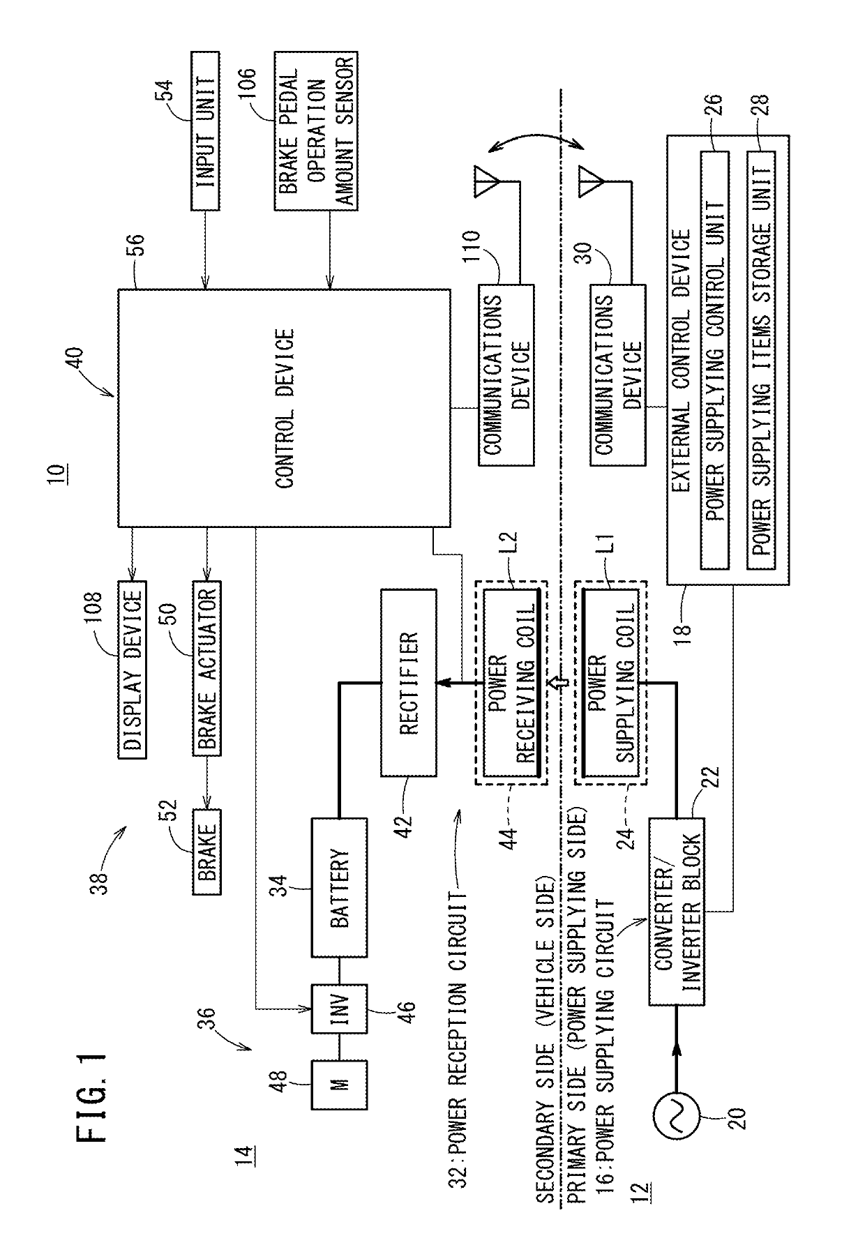 Vehicle parking control device