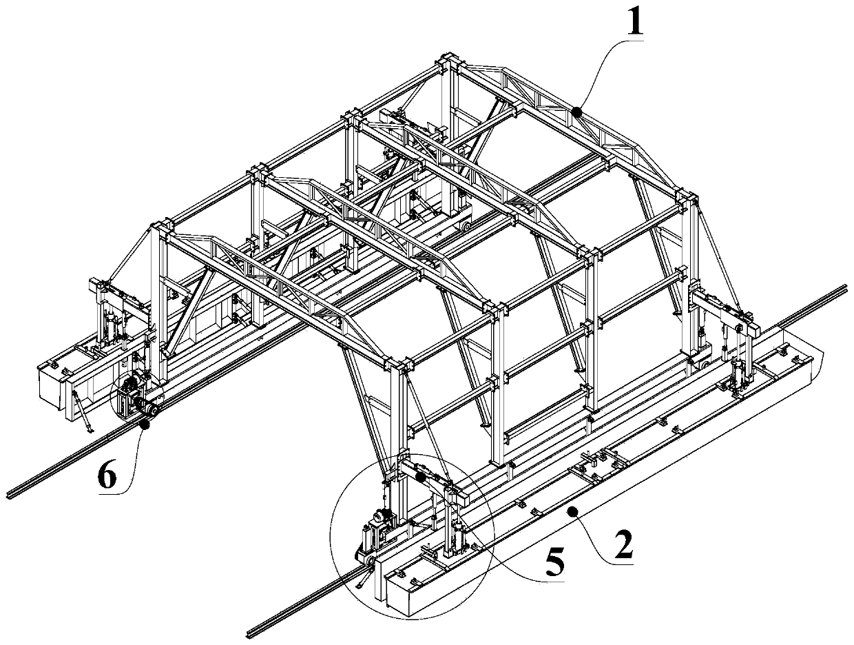 Tunnel groove forming die trolley