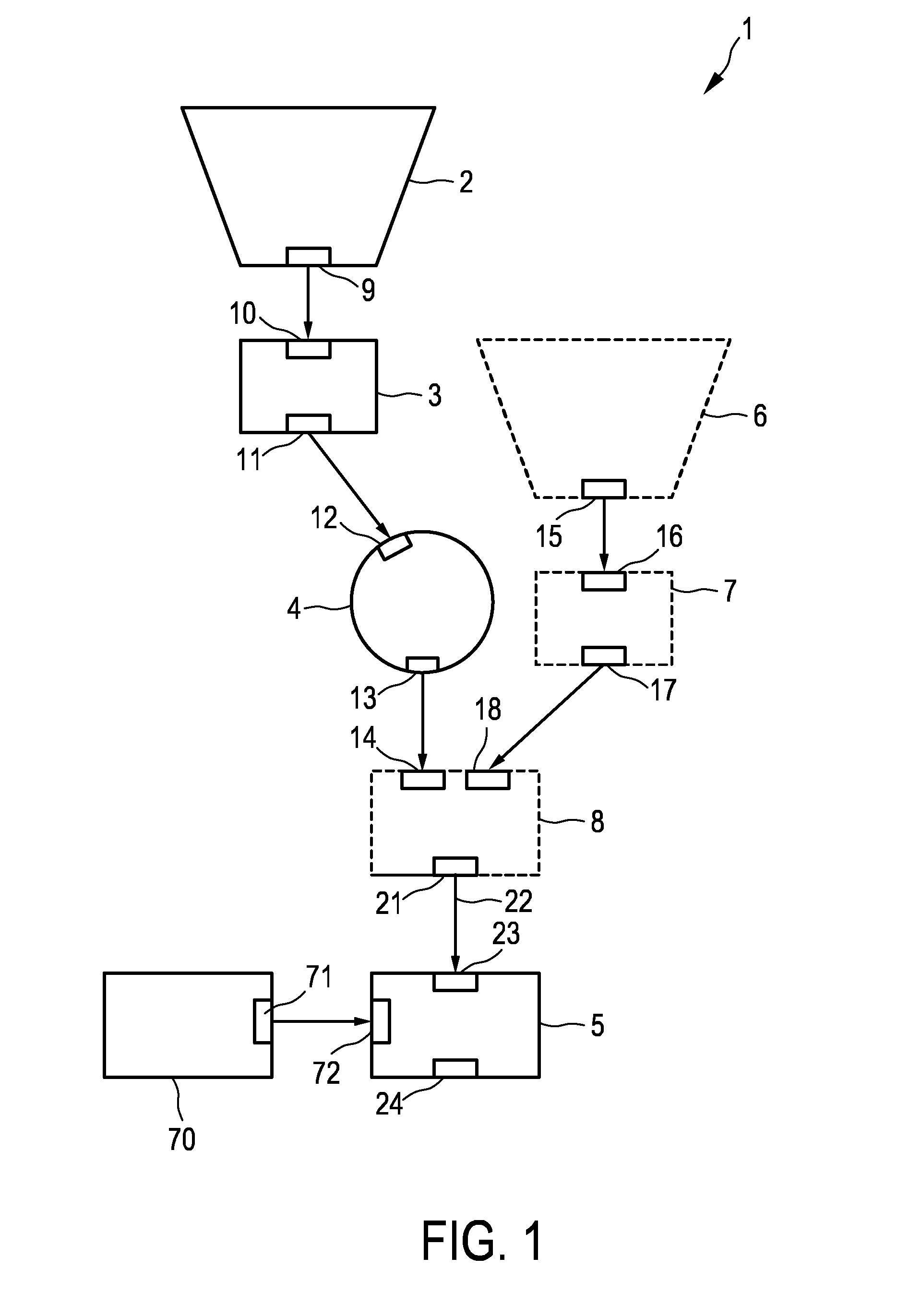 Coffee machine for providing coffee brew with reduced caffeine content