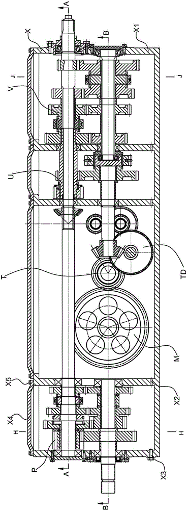 Clutch-operation-free gearshift transmission for caterpillar equipment