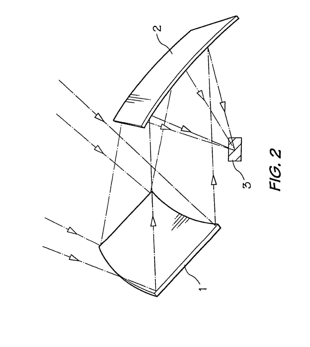 Two-stage solar concentrating system