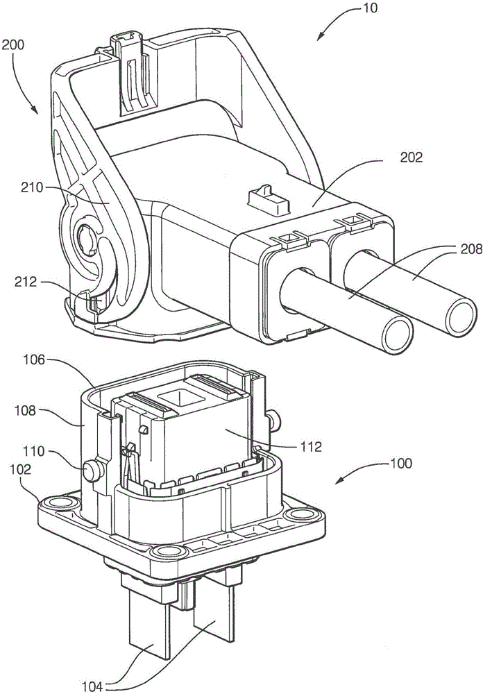 Right angle connector with terminal contact protection