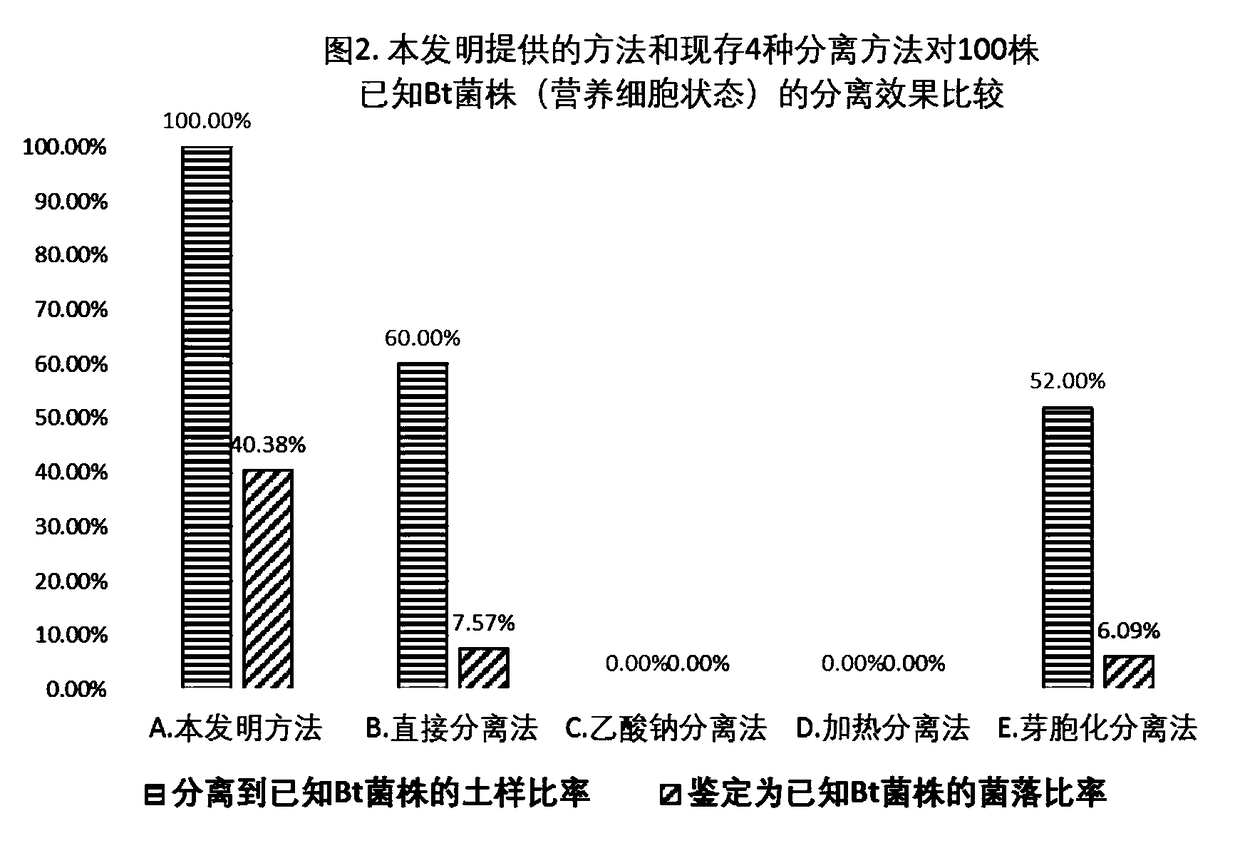 Method for high throughput screening and separation of bacillus thuringiensis and application