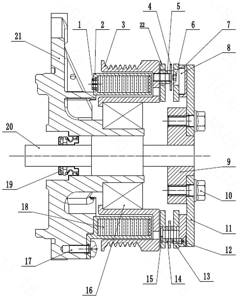 Permanent magnet speed governing water pump electromagnetic clutch