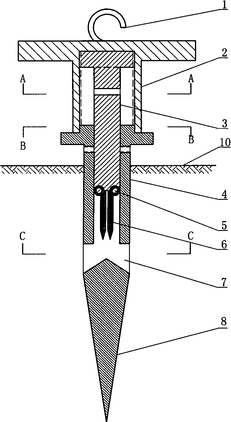 Press-extending type anchor