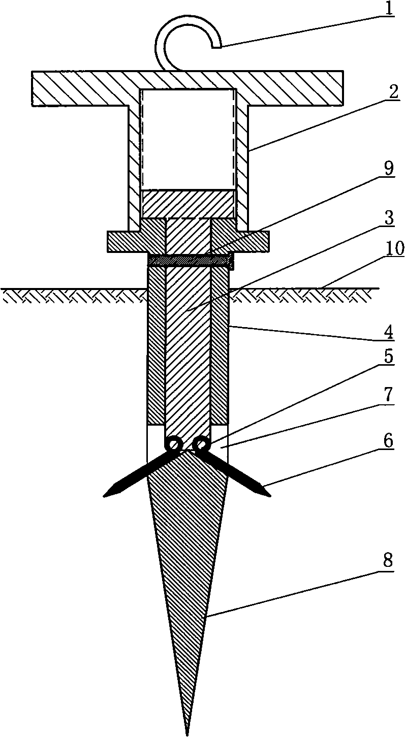 Press-extending type anchor