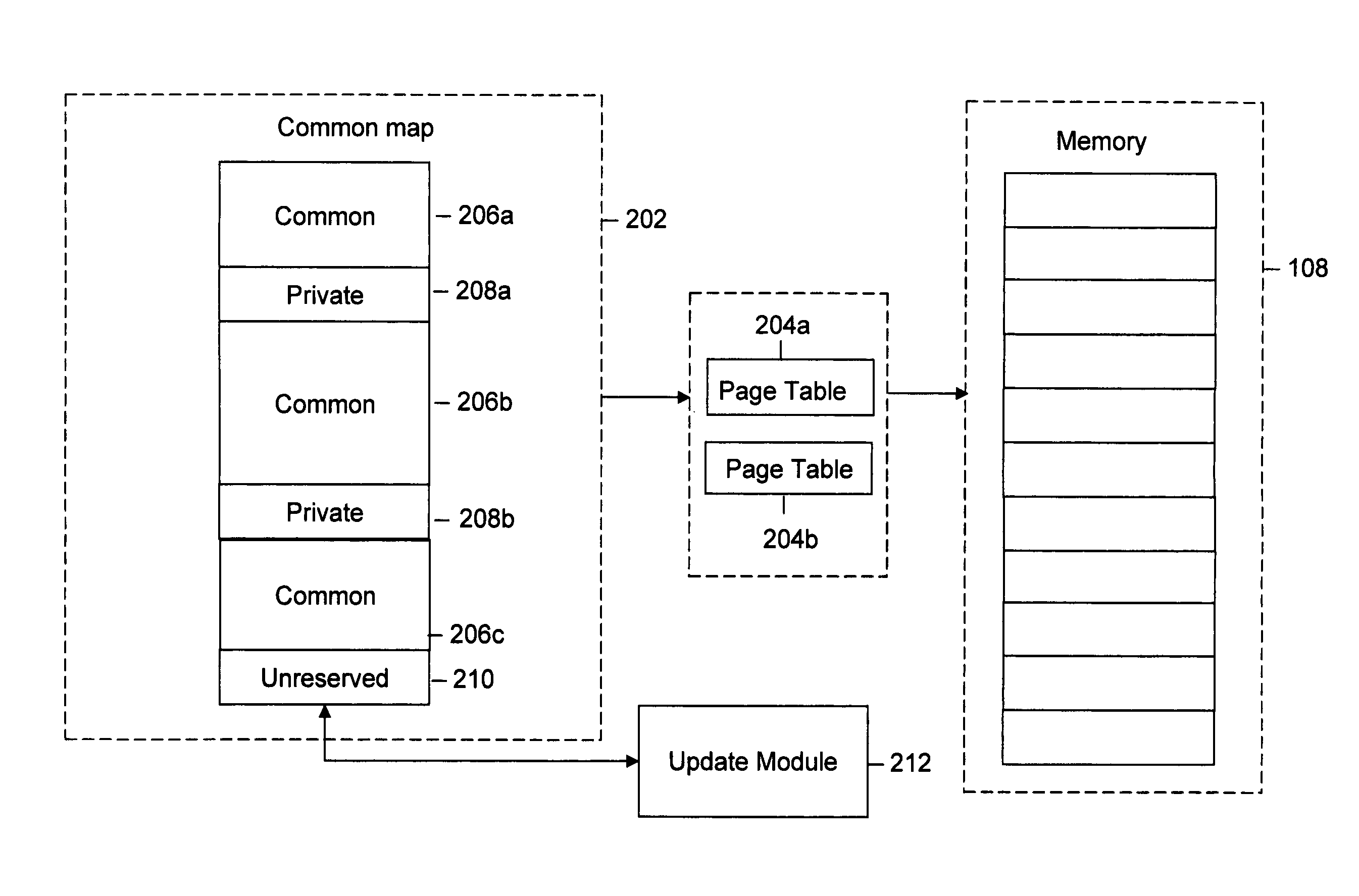 Method and system for managing virtual addresses of a plurality of processes corresponding to an application