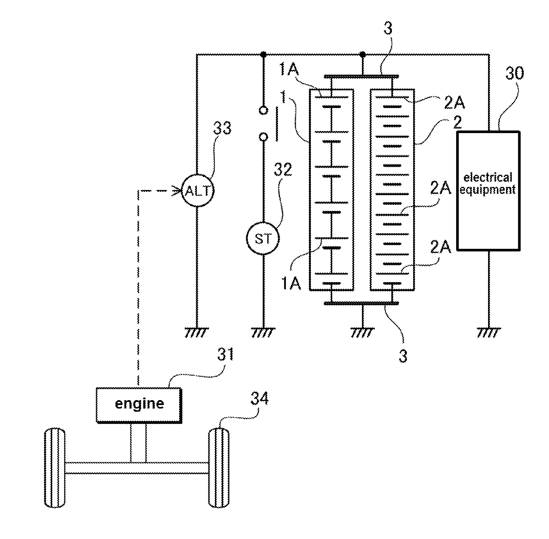 Power supply device for vehicle performing regenerative braking