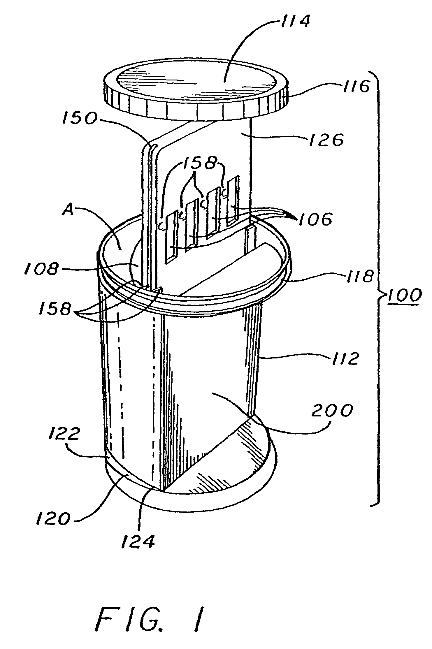 Slide-in cassette for a cup for testing of drugs of abuse