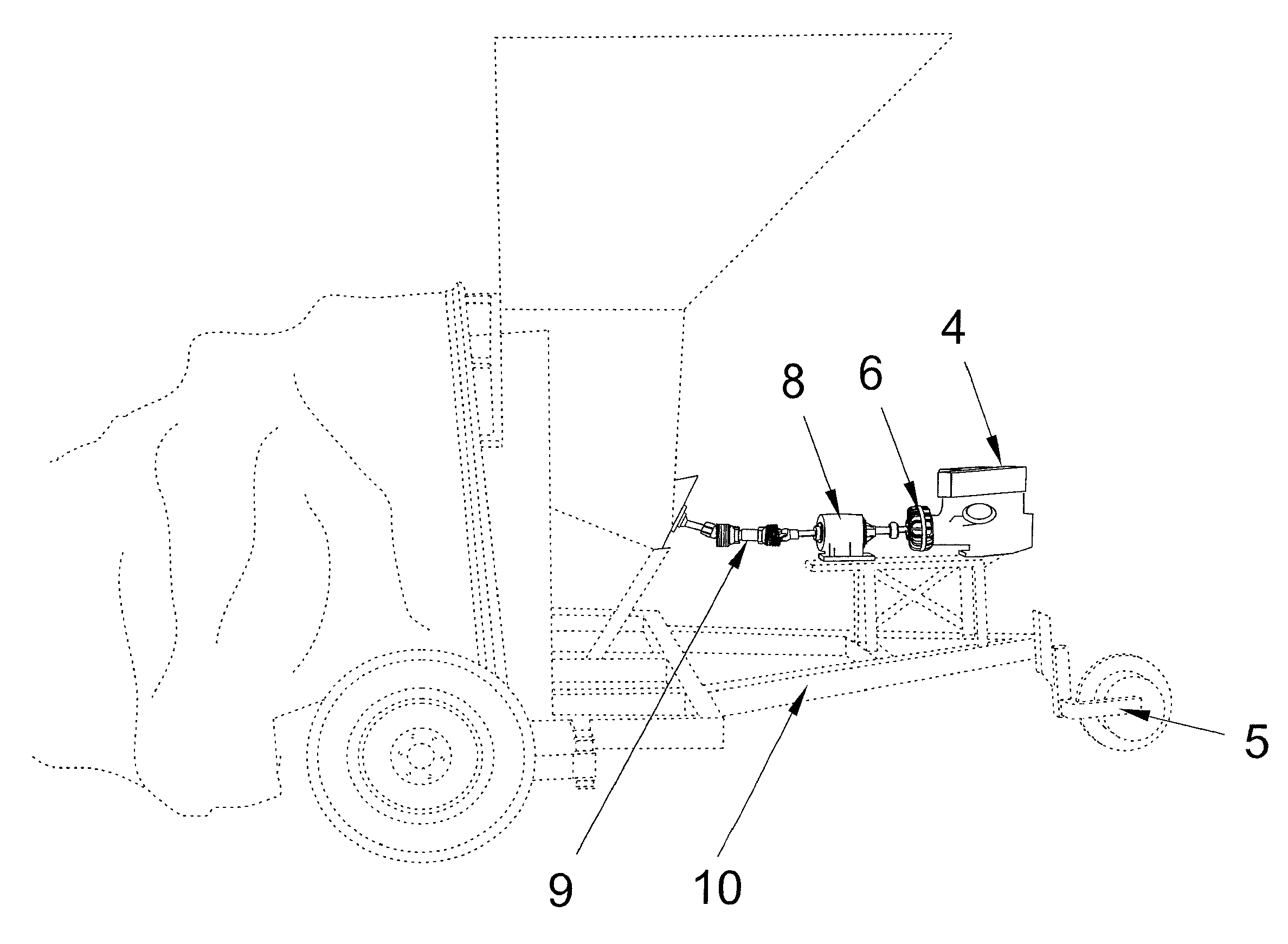 Self propelled kit applicable to buckraking machines or silo-bag