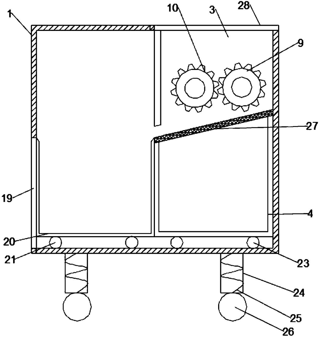 Municipal garbage treating device