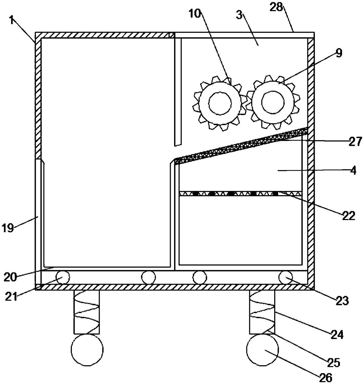 Municipal garbage treating device