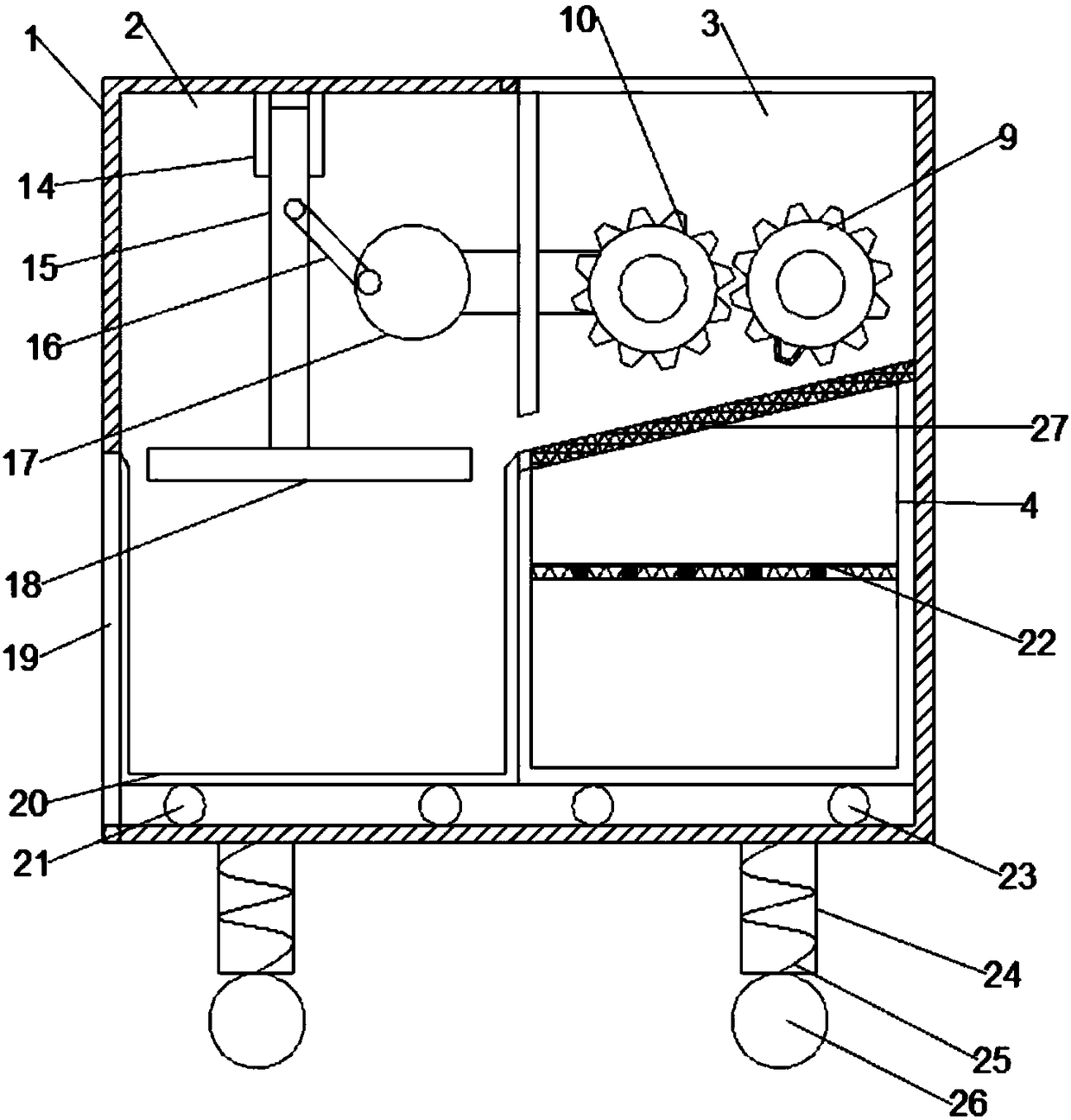 Municipal garbage treating device