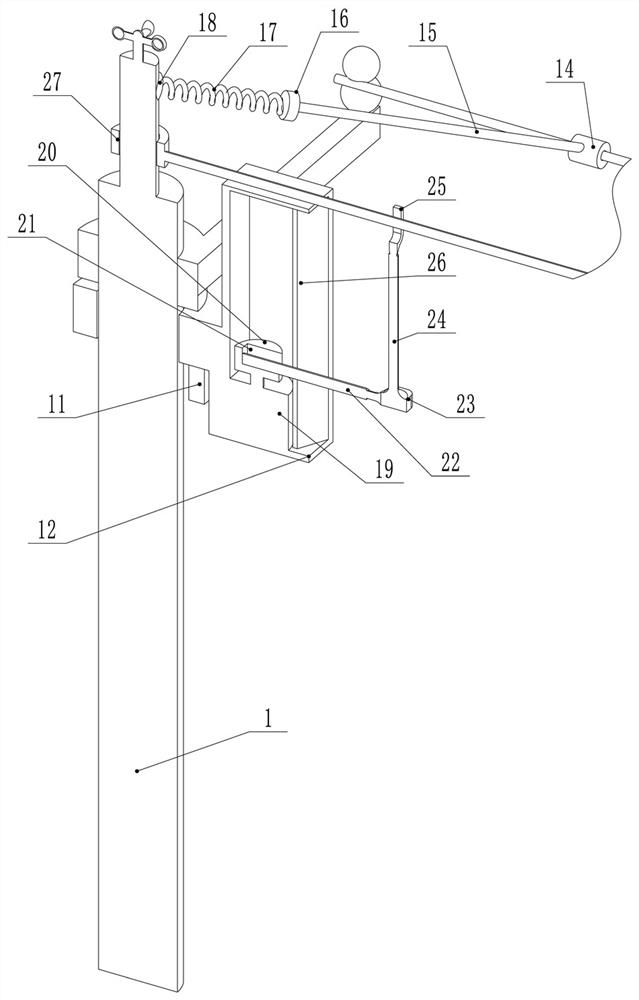 Anti-bird-falling device arranged on easy-bird-falling line