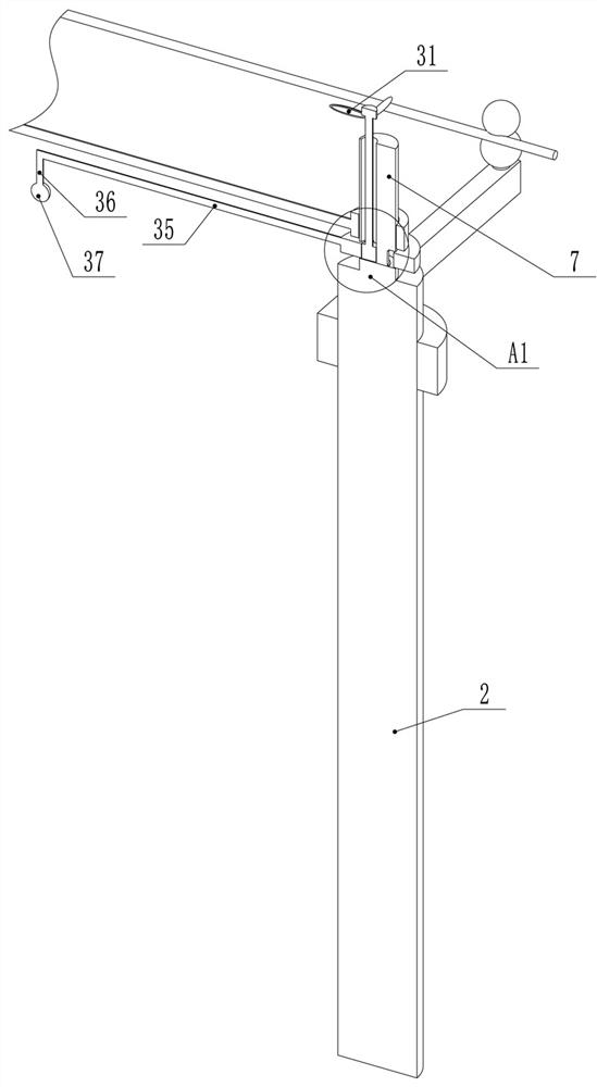 Anti-bird-falling device arranged on easy-bird-falling line