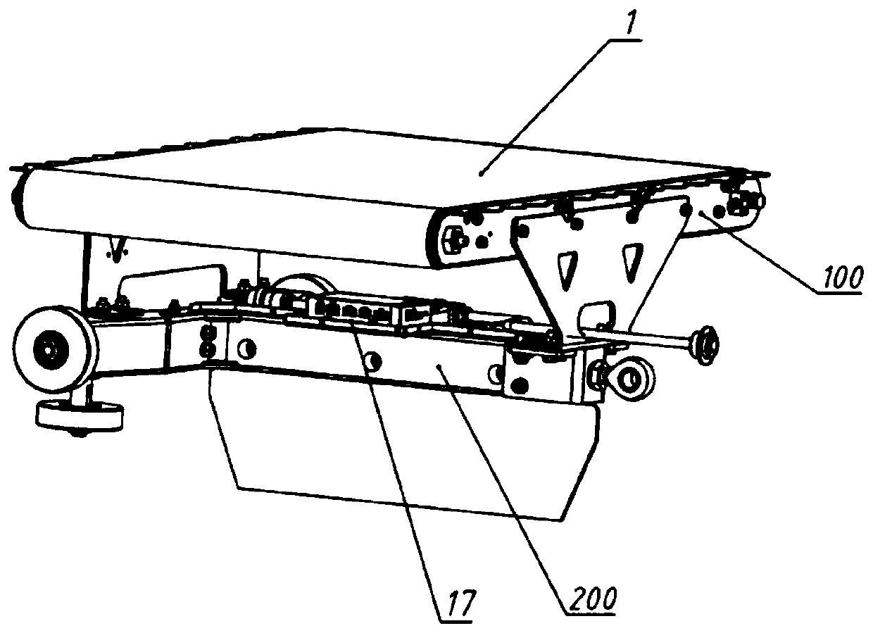 Crossed belt sorting trolley assembling method