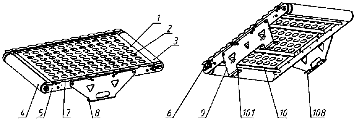 Crossed belt sorting trolley assembling method