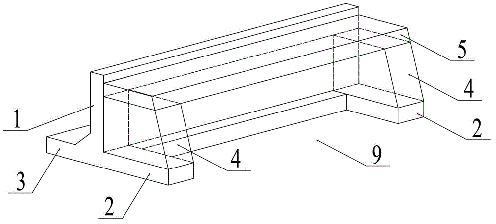 Leaping special-shaped buttress L-shaped retaining wall structure