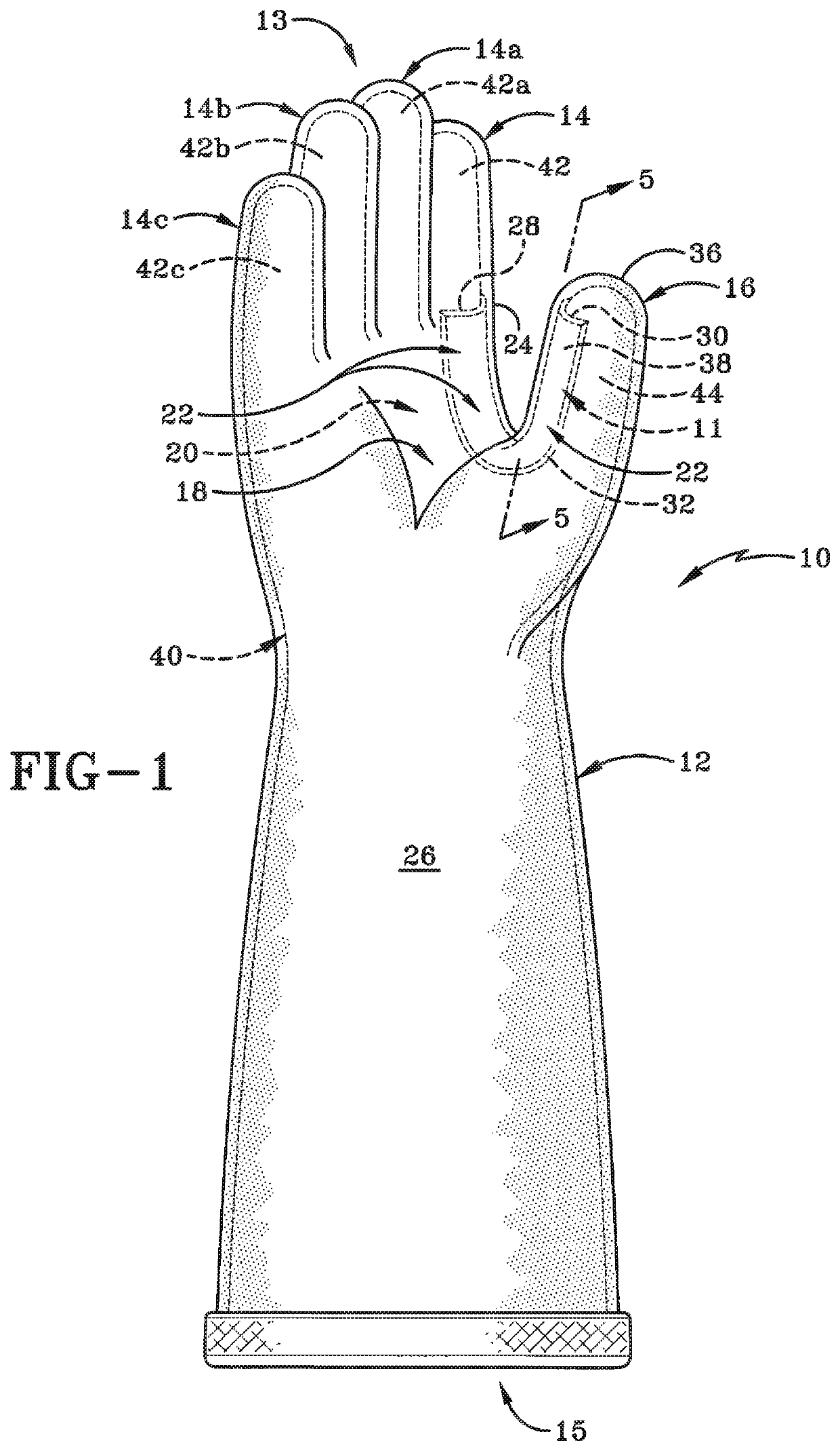 Protective device for use with a glove