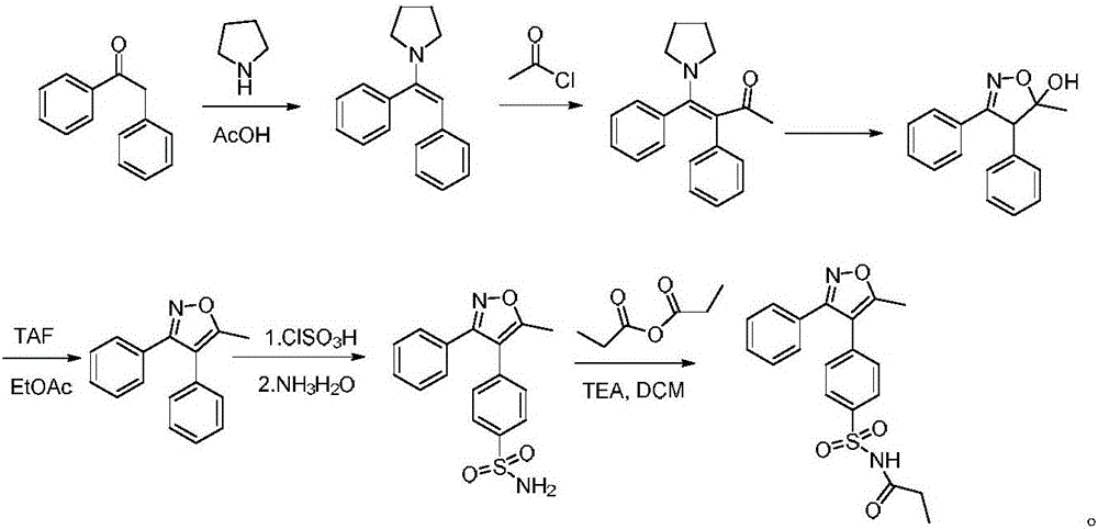 Preparation method of cyclooxygenase-2 inhibitor parecoxib intermediate