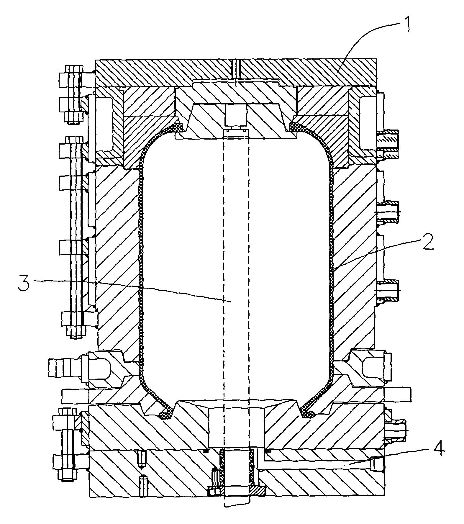 Rubber air spring capsule-free vulcanization production method